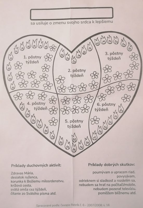 Aktivita na pôstne obdobie
